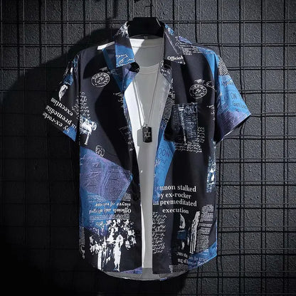 Alternative Graffiti Print Short Sleeve Shirt