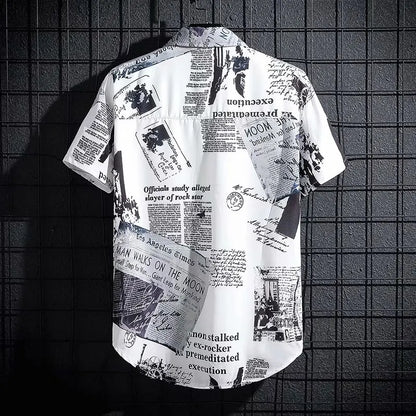 Alternative Graffiti Print Short Sleeve Shirt