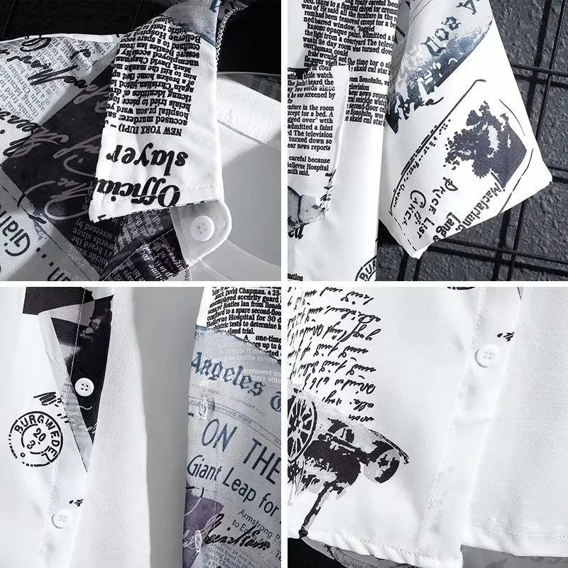 Alternative Graffiti Print Short Sleeve Shirt