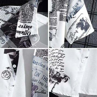 Alternative Graffiti Print Short Sleeve Shirt