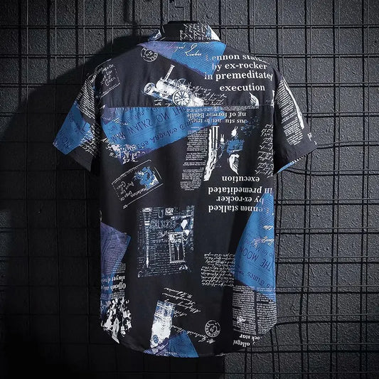Alternative Graffiti Print Short Sleeve Shirt