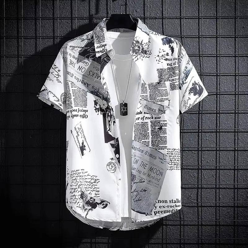 Alternative Graffiti Print Short Sleeve Shirt