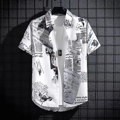 Alternative Graffiti Print Short Sleeve Shirt